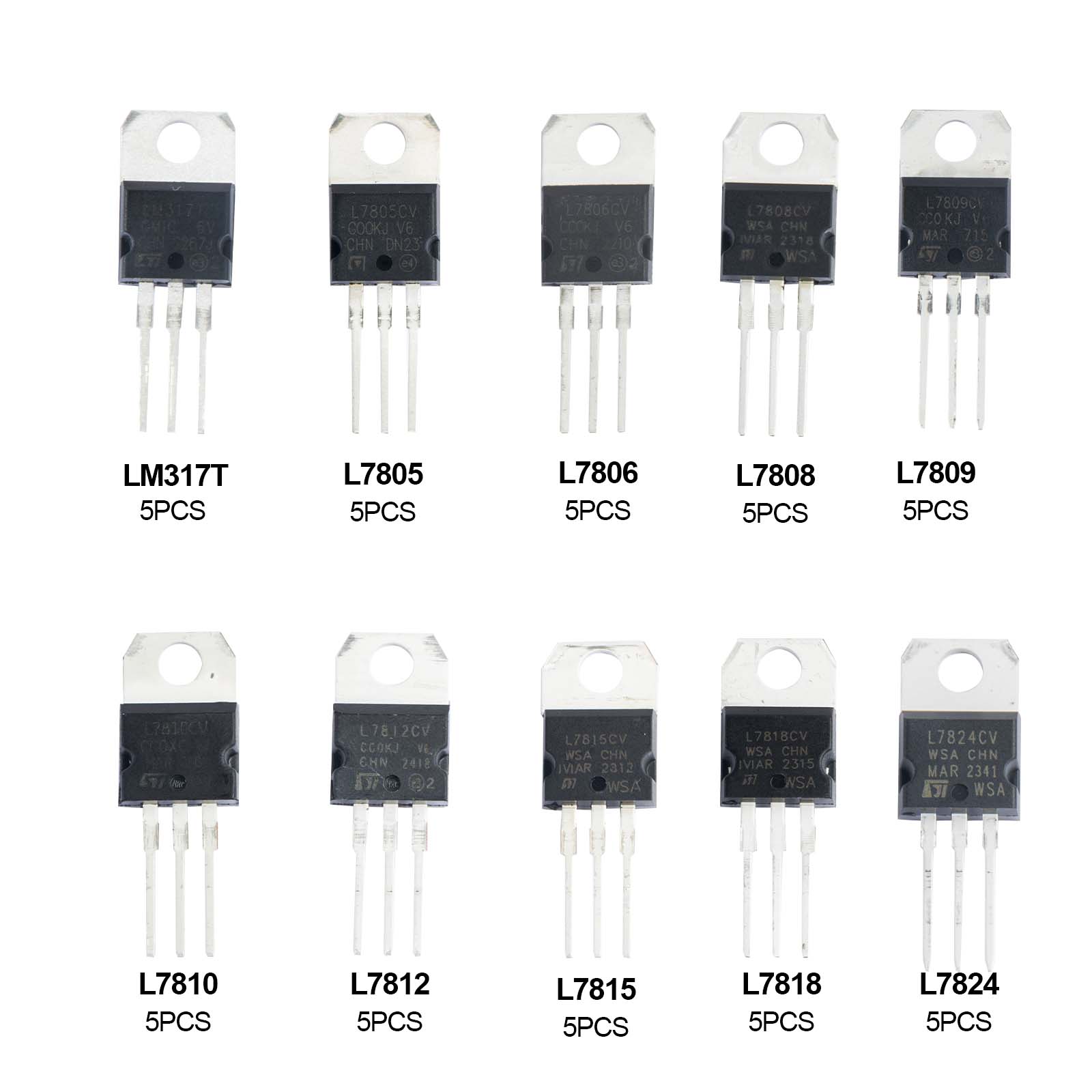 50pcs Voltage Regulator Kit 10 - Mosfet Transistor Set recension och pris